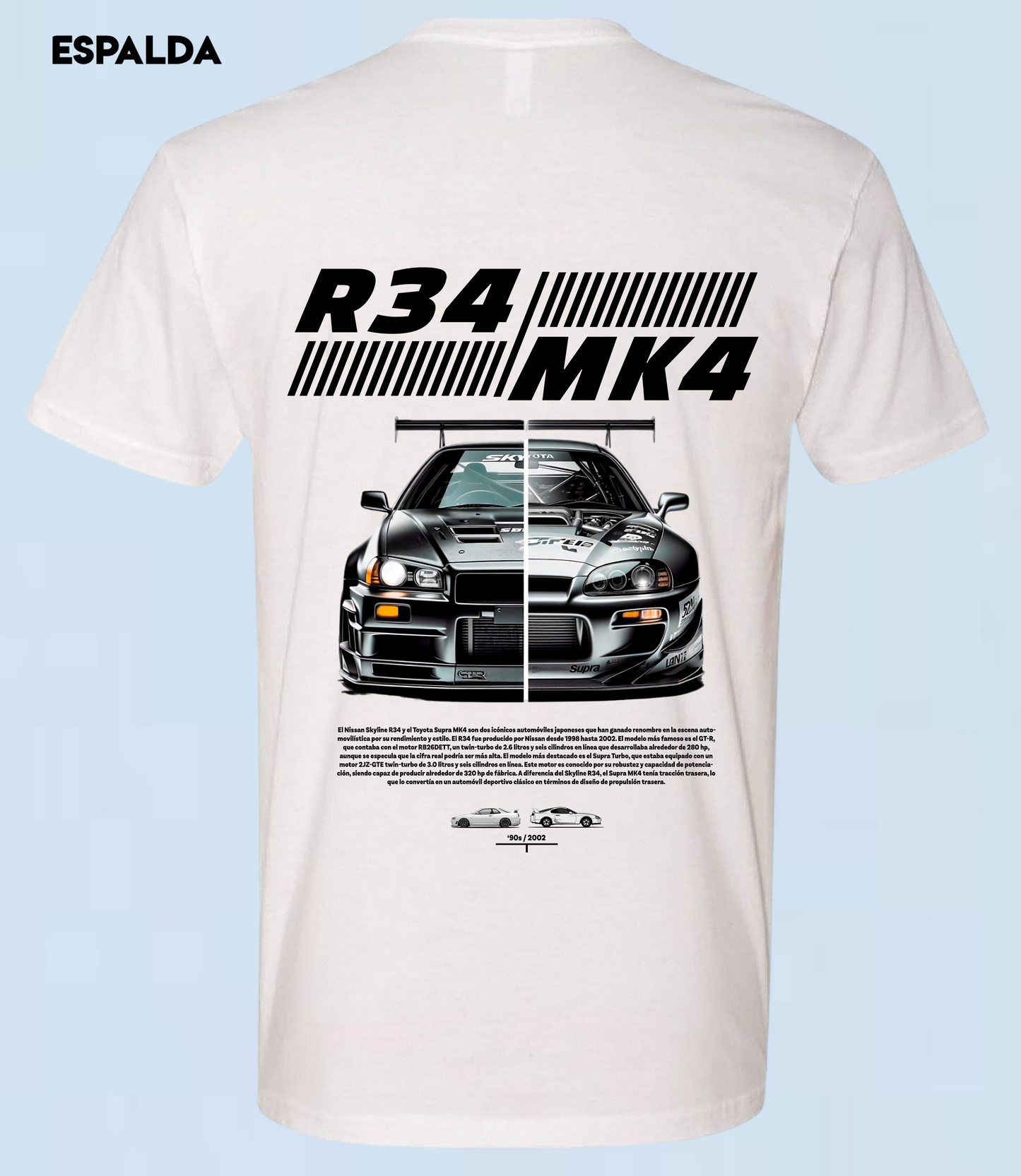 CAMISETA NISSAN SKYLINE R34 Y TOYOTA SUPRA MK4 Ref 3002