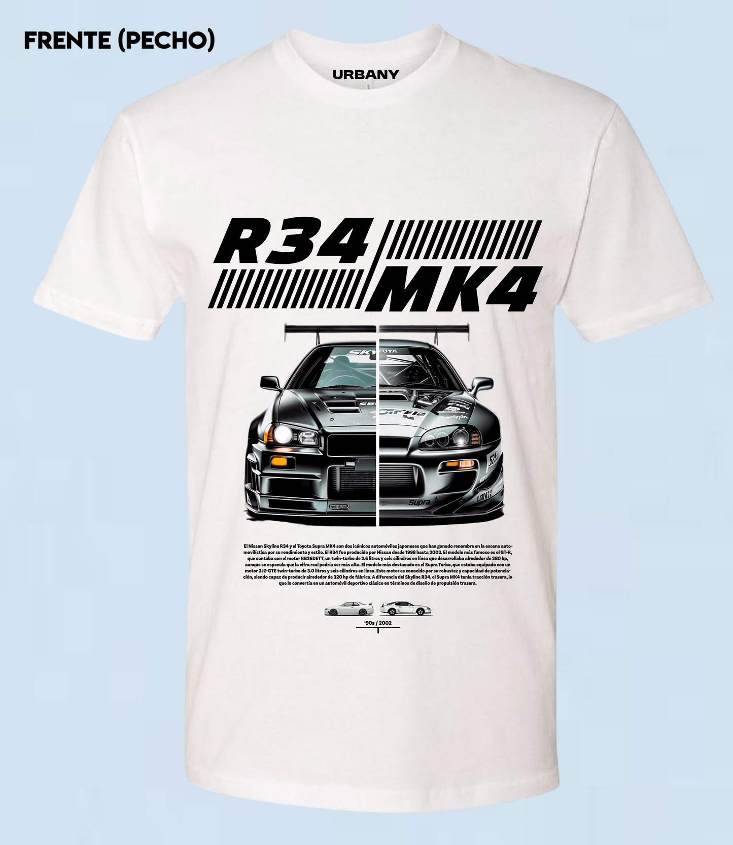CAMISETA NISSAN SKYLINE R34 Y TOYOTA SUPRA MK4 Ref 3002
