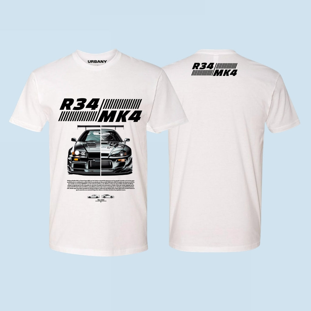 CAMISETA NISSAN SKYLINE R34 Y TOYOTA SUPRA MK4 Ref 3002